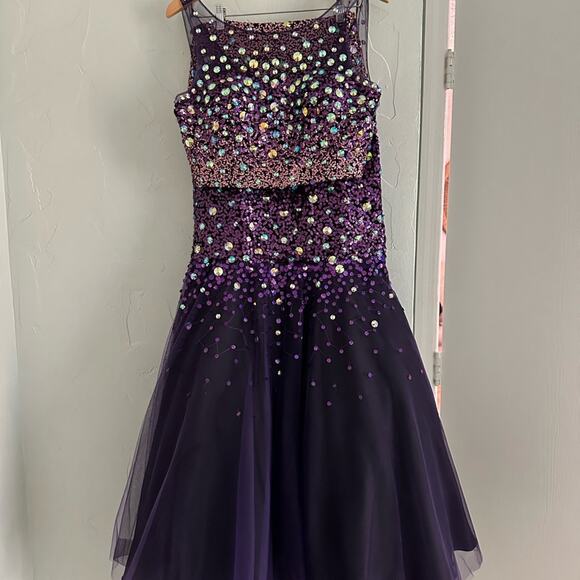 Jolene Purple Sequence Mermaid Prom Dress - Picture 2 of 16